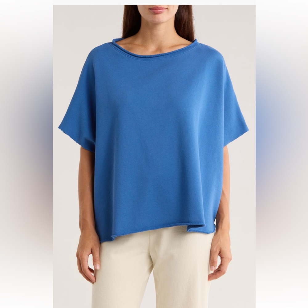 Frank & Eileen Capelet Sweatshirt Shirt Blue One‎ Size NEW